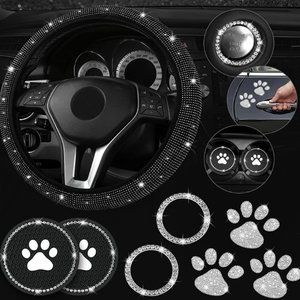 8pc Paw Print Interior Car Accessories Set